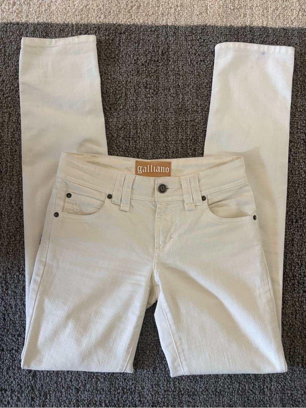 Vintage John Galliano Women’s Cream Jeans